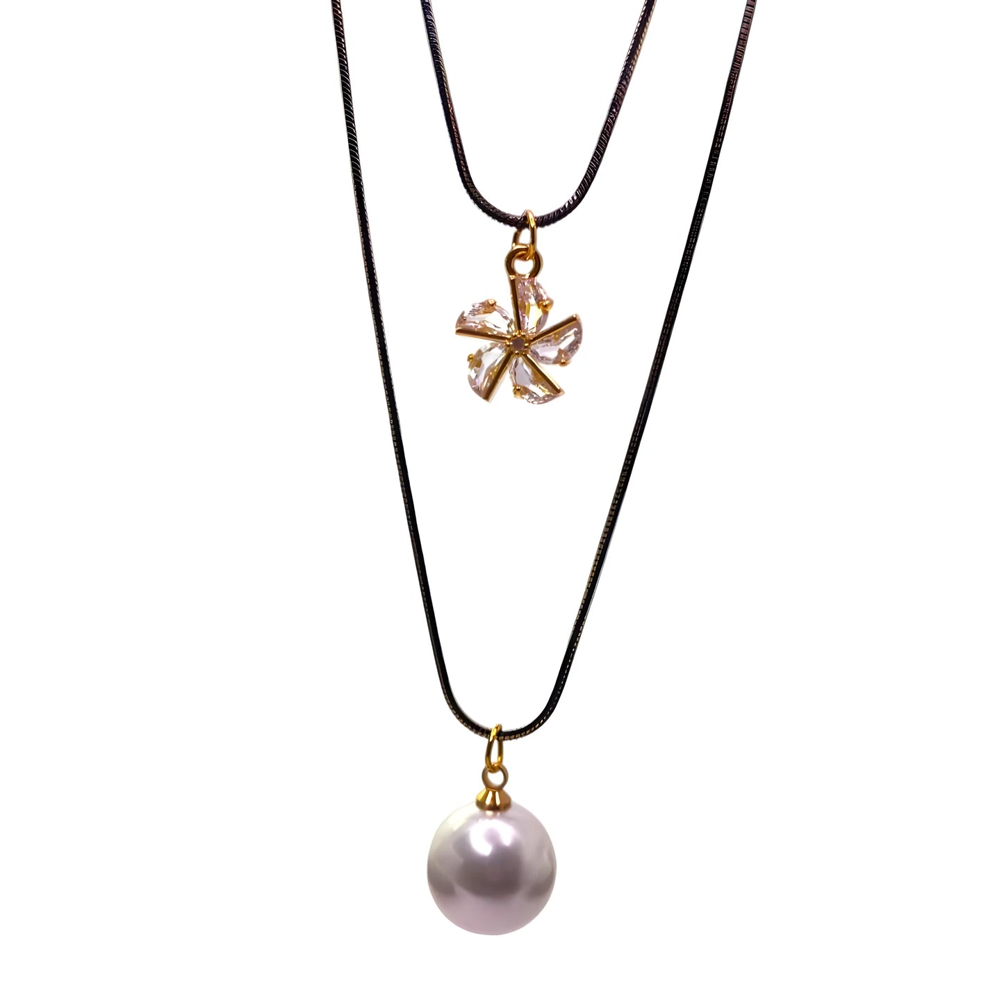 double layered pearl pendant chain