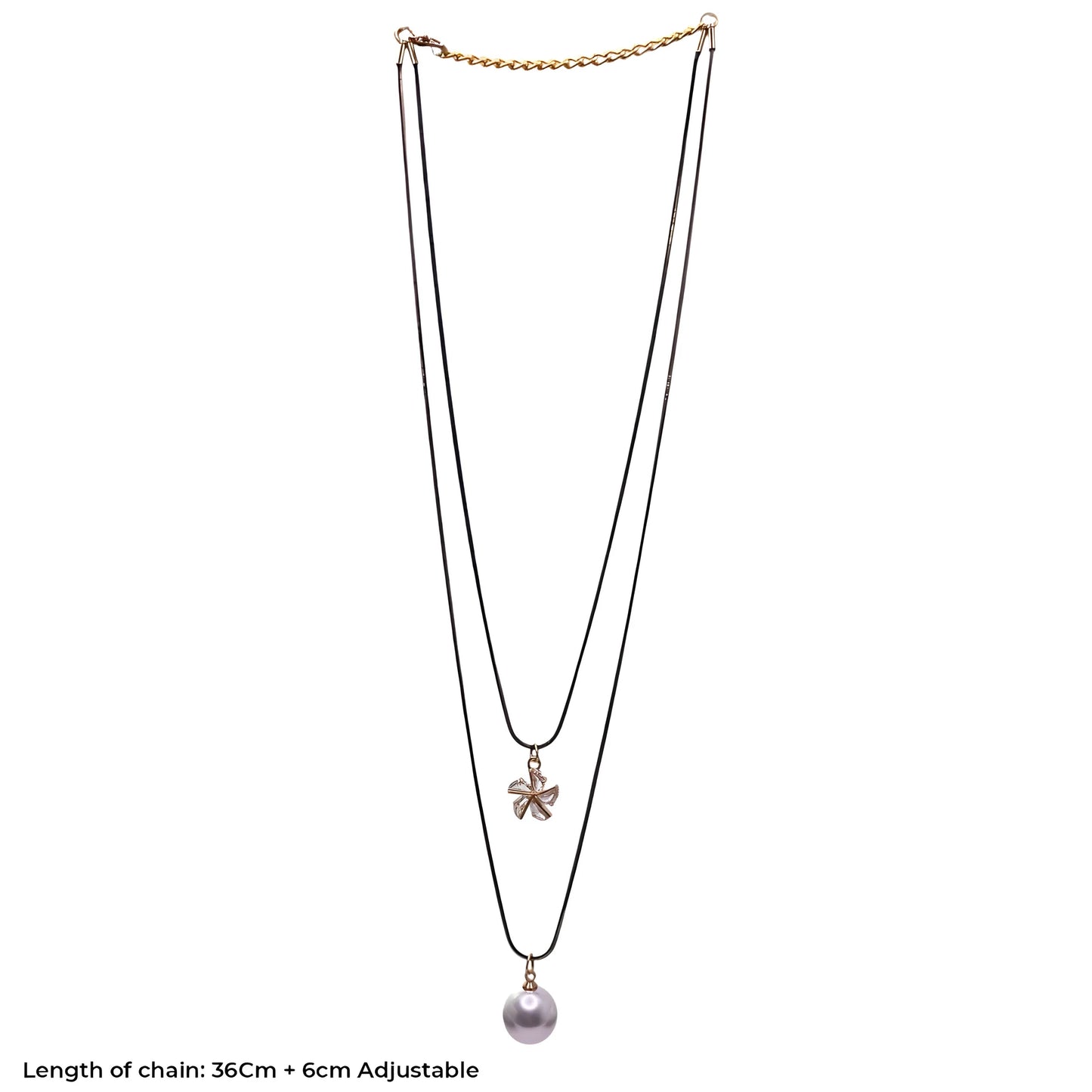 double layered pearl pendant chain