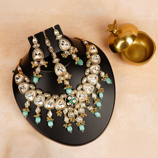 Kundan turquoise bliss necklace