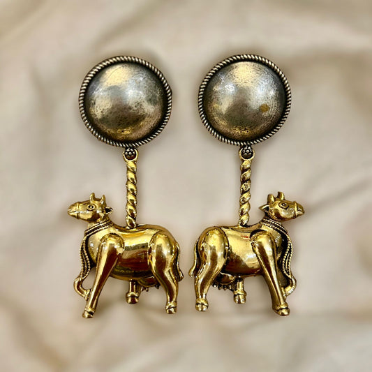 Regal Bull Charm Earrings