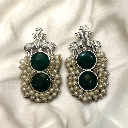 Opulent Emerald Dangles